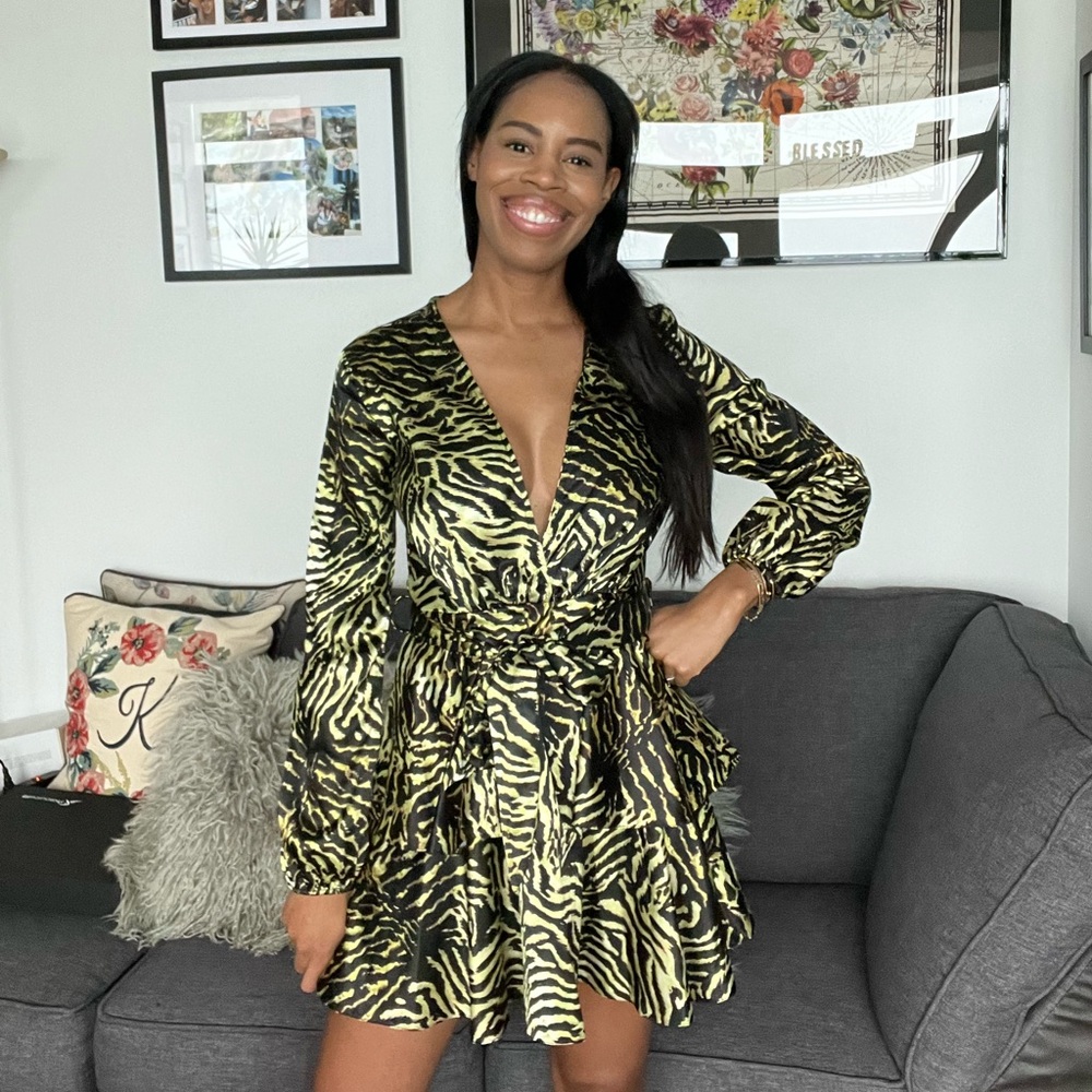 Black/Green Dress